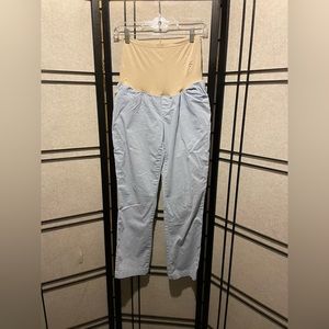 Pale blue cropped maternity pants